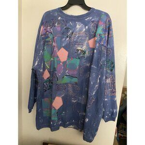 V.C. Torias Vtg USA 90's Art to Wear Hand-Painted Top Sweatshirt One Size
